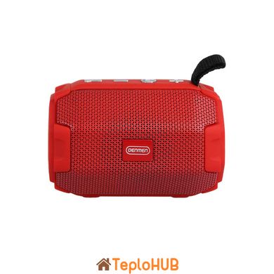 Портативна Bluetooth колонка DENMEN DR07 Red Micro-SD card, USB, Радіо, LED ліхтар