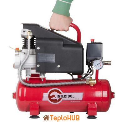 Компрессор 9 л, 0.75 кВт, 220 В, 8 атм, 160 л/мин INTERTOOL PT-0002