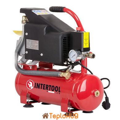 Компрессор 9 л, 0.75 кВт, 220 В, 8 атм, 160 л/мин INTERTOOL PT-0002