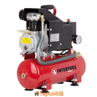 Компрессор 9 л, 0.75 кВт, 220 В, 8 атм, 160 л/мин INTERTOOL PT-0002