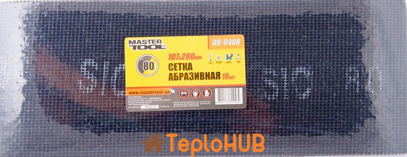 Сетка абразивная MASTERTOOL зерно 80 107х280 мм 10 шт 08-0408