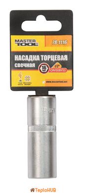 Насадка торцевая свечная MASTERTOOL 1/2" 16 мм CRV 78-1116