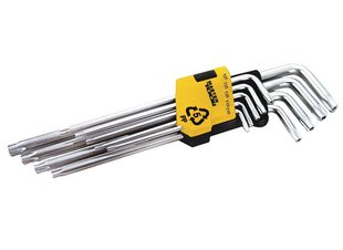 Ключі TORX MASTERTOOL CrV Т10/Т50 90/227 мм набір 9 шт 75-0961