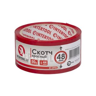 Скотч красный 48мм*50м*44мкм INTERTOOL KT-0915