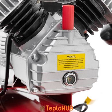 Компресор 100 л, 3 кВт, 220 В, 10 aтм, 420 л/хв, 2 циліндри. INTERTOOL PT-0008