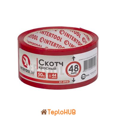 Скотч красный 48мм*50м*44мкм INTERTOOL KT-0915