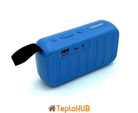 Портативна Bluetooth колонка DENMEN DR08 Blue, AUX, Micro-SD card, USB