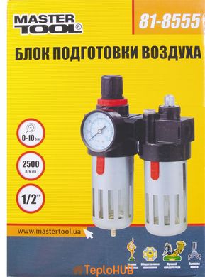 Блок підготовки повітря MASTERTOOL металевий 1/2" -повітряний фільтр/ редуктор/змащувальний пристрій 81-8555