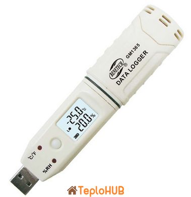 Реєстратор вологості та температури (даталоггер) USB, 0-100%, -30-80 °C BENETECH GM1365