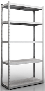 Стеллаж Стандарт ОС 1800х1000х600 Меткас, 220 кг/полка, 5 полок, металлические полки, оцинкованный, в подвал