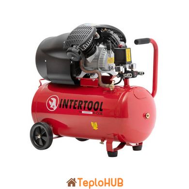 Компрессор 50 л, 2.23 кВт, 220 В, 10 атм, 354 л/мин, 2 цилиндра INTERTOOL PT-0004