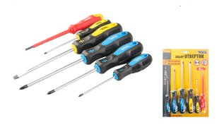 Отвёртки MASTERTOOL набор 6 шт PH0х75/PH1х100/PH2х125/SL3х75/SL6х125/SL4х100 - 1000V 40-1146