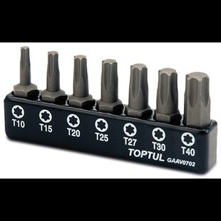 Набір біт TORX TOPTUL 1/4" 7ед. (T10-T40) GAAV0702