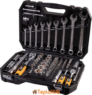 Набір ключів і насадок торцевих MASTERTOOL PROFI 1/4"-1/2" тріскачка 72Т 82 шт кейс 78-5182