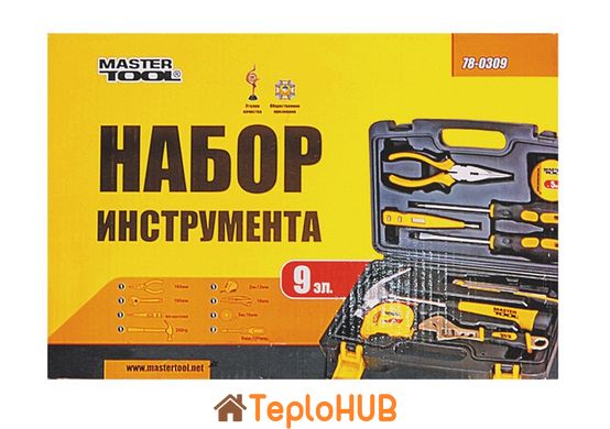 Набор инструментов MASTERTOOL "Хозяин" 9 элементов 78-0309