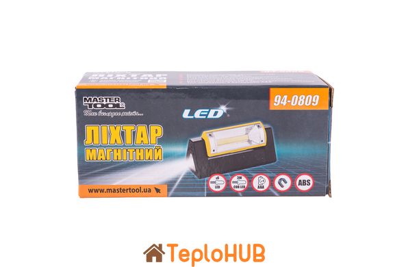 Фонарь магнитный с регулировкой наклона бокового света MASTERTOOL 125х52х52 мм 6xLED+COB LED 4xAAA 94-0809