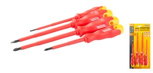 Отвертки диэлектрические MASTERTOOL набор 4 шт PH1х80/PH2х125/SL3х100/SL5.5х125 40-1500