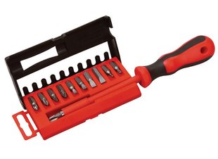 Отвёртка диэлектрическая MASTERTOOL с 11 насадками 25 мм PH1-2-3/SL4-5-6-7/PZ1-2/T15-20 в кейсе 40-0041