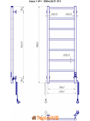 Mario Классик F HP-I 1090х430/75 TR K полотенцесушитель электрический
