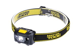 Фонарь налобный MASTERTOOL 4 режима 59х41х32 мм WHITE LED+2xRED LED 3xAAA ABS 94-0812