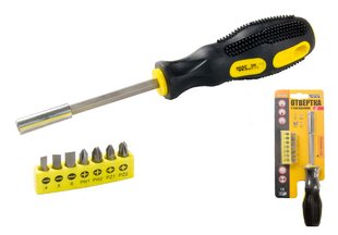 Викрутка магнітна MASTERTOOL 250 мм 7-В-1 PH1- 2/SL4-5-6/PZ1-2 25 мм 40-0142