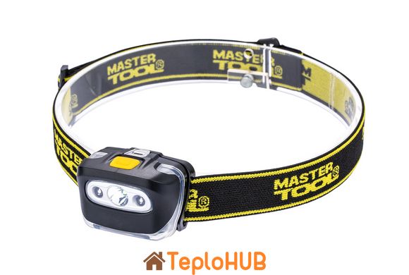 Ліхтар налобний MASTERTOOL 4 режими 55х35х40 мм CREE XT-E WHITE LED+2xRED LED 3xAAA ABS 94-0813