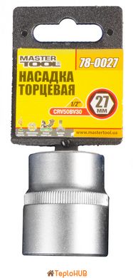 Насадка торцевая 6-гранная MASTERTOOL 1/2" 27 мм CRV 78-0027