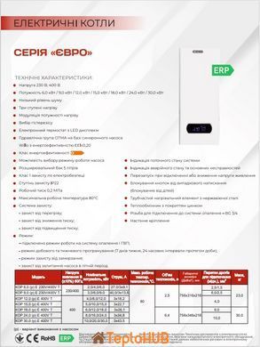 Термия КОП 12,0 (p) Е 400В Т котел электрический (ЕВРО, 12,0 кВт, 3*400В, с насосом)