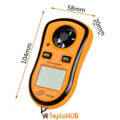 Цифровий крильчастий анемометр 0,1-30 м/с, -10-45 °C BENETECH GM8908