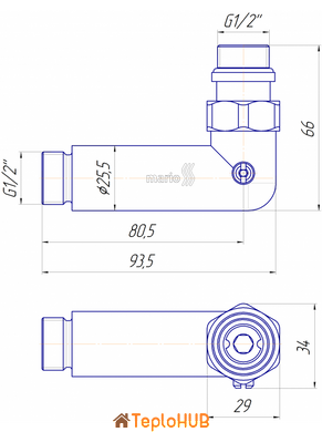 Кран кутовий запірний, G1/2″ комплект 2шт