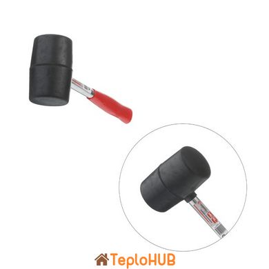 Киянка гумова 340 г, 55 мм, чорна гума, металева ручка INTERTOOL HT-0229