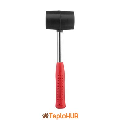 Киянка гумова 450г, 65 мм, чорна гума, металева ручка INTERTOOL HT-0231