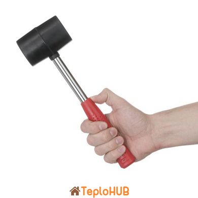 Киянка гумова 450г, 65 мм, чорна гума, металева ручка INTERTOOL HT-0231