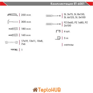 Набір слюсарного інструменту, 24 од. INTERTOOL ET-6001