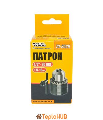 Патрон для дриля з ключем MASTERTOOL 1/2"-20 1.5-13 мм 73-2520