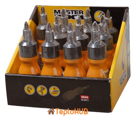 Викрутка з реверсом MASTERTOOL 6-В-1 PH1-2-3/SL4-5-6 25 мм 40-0517