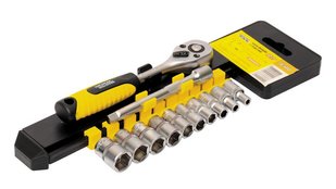 Набор насадок торцевых MASTERTOOL PROFI CrV 1/4" 4-13 мм удлинитель 100 мм трещотка 72Т 12 шт 78-1412