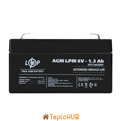 Акумулятор AGM Logic Power LPM 6V - 1.3 Ah (LP4157)