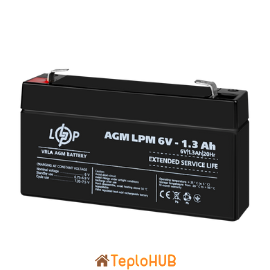 Акумулятор AGM Logic Power LPM 6V - 1.3 Ah (LP4157)