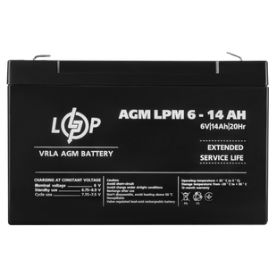 Акумулятор AGM Logic Power LPM 6V - 14 Ah (LP4160)