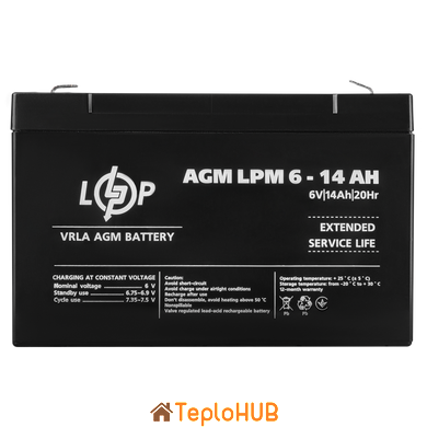 Акумулятор AGM Logic Power LPM 6V - 14 Ah (LP4160)