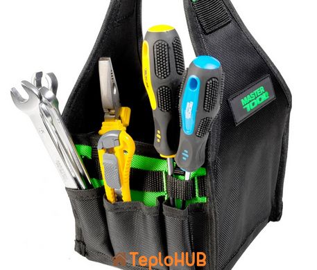 Сумка для інструментів відкрита MASTERTOOL 160х170х310 мм 8 кишень посилене дно 1680 DEN 79-1930