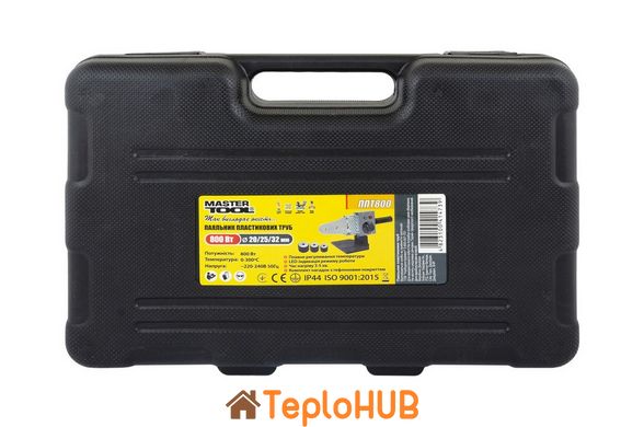 Паяльник для пластикових труб MASTERTOOL 20-32 мм 800 Вт/220 V/50 Hz 0-300°С IP44 LED-індикація пластиковий кейс ППТ800