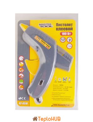 Пістолет клейовий MASTERTOOL Ø 11,2 мм 100Вт/220В/50Гц 16-28 г/хв "Крапля-Стоп" з вимикачем 42-0510