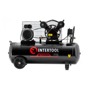 Компресор 100 л, 3 кВт, 220 В, 10 aтм, 500 л/хв., 2 циліндри, STORM INTERTOOL PT-0014