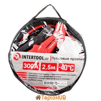 Пусковые провода 300А, 2.5м, до -40°C, чехол INTERTOOL AT-3041