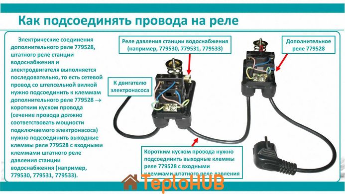 Реле сухого ходу допоміжне 0.9-0.1 бар (гайка) AQUATICA (779528)