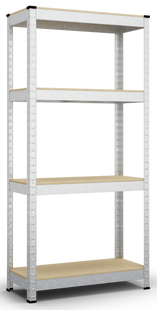 Стелаж Бюджет ОМ 1600х800х400 Меткас, 175 кг / полку, 4 полки з МДФ, оцинкований, металевий