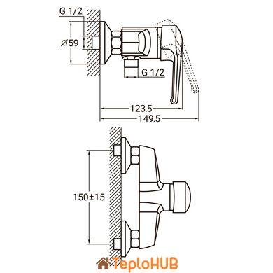 Змішувач HM Ø40 для душа AQUATICA (HM-1D131C)