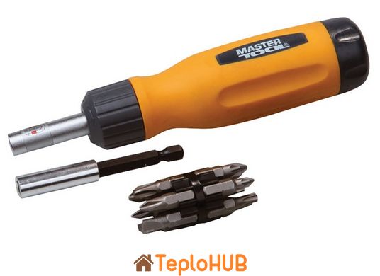 Викрутка з реверсом MASTERTOOL 12-В-1 PH1-2-3/PZ1-2-3/SL4-5-6/T15-20-25 25 мм магнітний тримач 40-0518